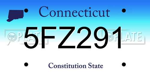 5FZ291 Connecticut License Plate