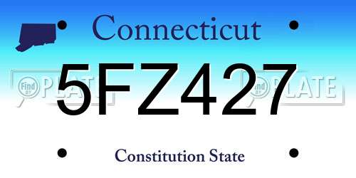 5FZ427 Connecticut License Plate