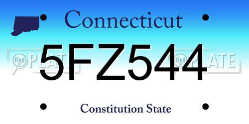 5FZ544 Connecticut License Plate