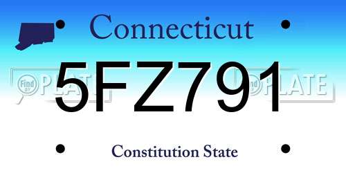5FZ791 Connecticut License Plate