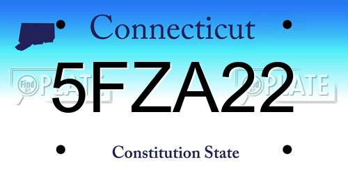 5FZA22 Connecticut License Plate
