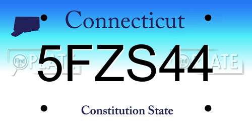 5FZS44 Connecticut License Plate