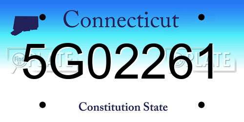 5G02261 Connecticut License Plate