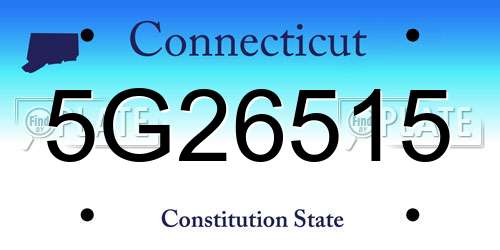 5G26515 Connecticut License Plate