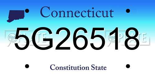 5G26518 Connecticut License Plate