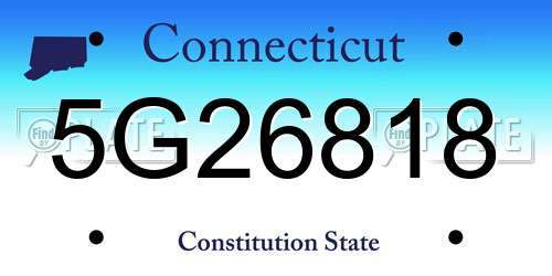 5G26818 Connecticut License Plate