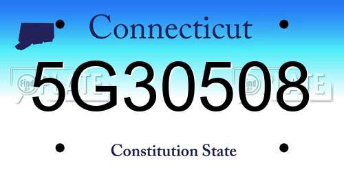 5G30508 Connecticut License Plate