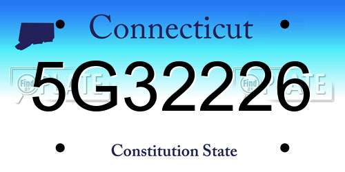 5G32226 Connecticut License Plate