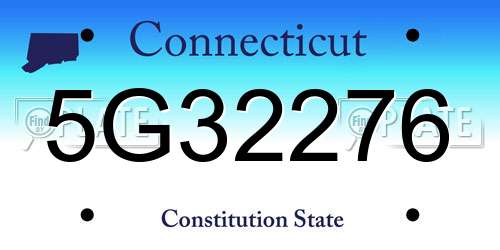 5G32276 Connecticut License Plate