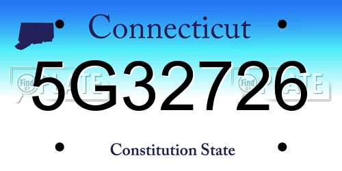 5G32726 Connecticut License Plate