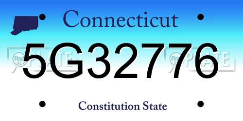 5G32776 Connecticut License Plate