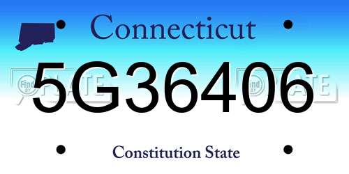 5G36406 Connecticut License Plate