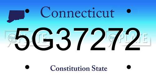 5G37272 Connecticut License Plate