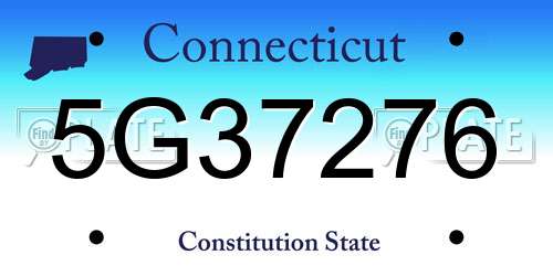 5G37276 Connecticut License Plate