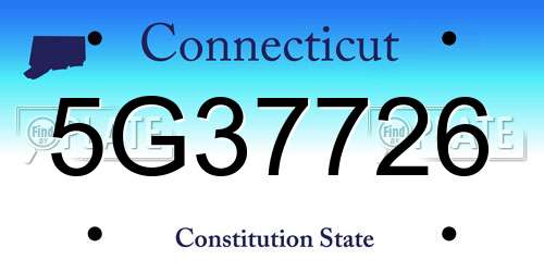 5G37726 Connecticut License Plate