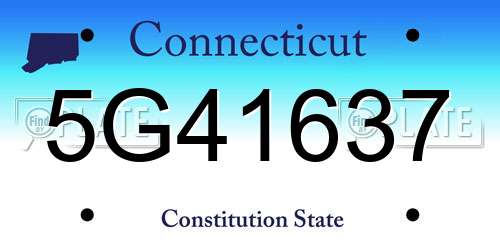 5G41637 Connecticut License Plate