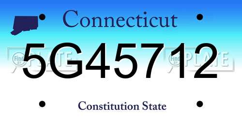 5G45712 Connecticut License Plate