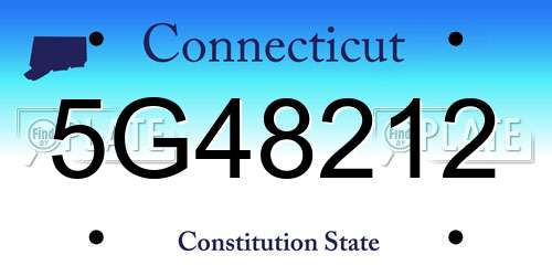 5G48212 Connecticut License Plate