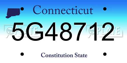 5G48712 Connecticut License Plate