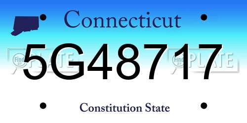 5G48717 Connecticut License Plate
