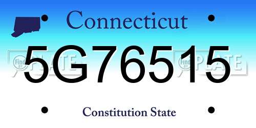 5G76515 Connecticut License Plate