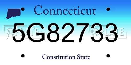 5G82733 Connecticut License Plate