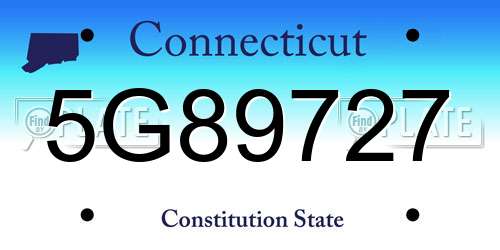 5G89727 Connecticut License Plate