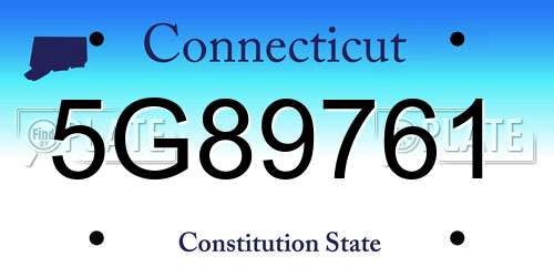 5G89761 Connecticut License Plate
