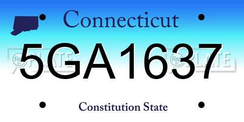 5GA1637 Connecticut License Plate