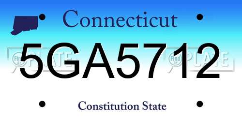 5GA5712 Connecticut License Plate