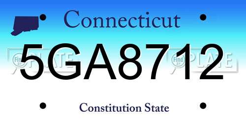 5GA8712 Connecticut License Plate