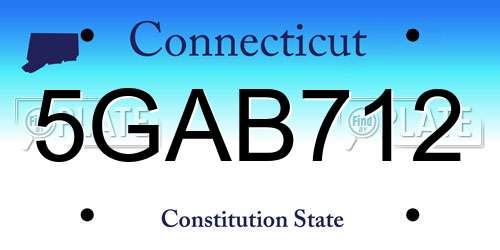 5GAB712 Connecticut License Plate