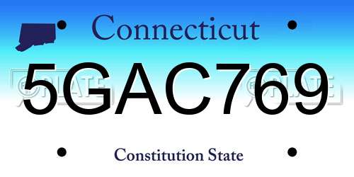 5GAC769 Connecticut License Plate