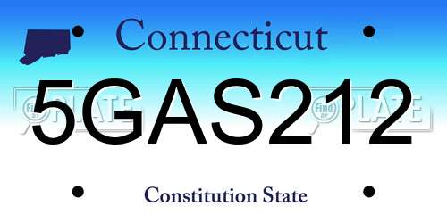 5GAS212 Connecticut License Plate