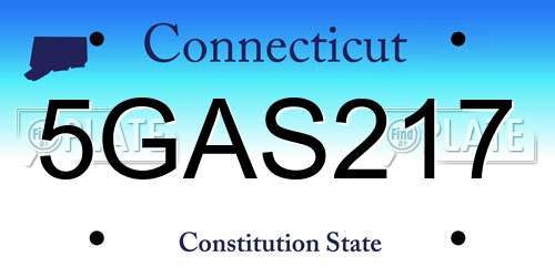 5GAS217 Connecticut License Plate