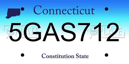 5GAS712 Connecticut License Plate