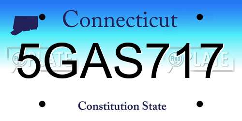 5GAS717 Connecticut License Plate