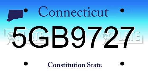 5GB9727 Connecticut License Plate
