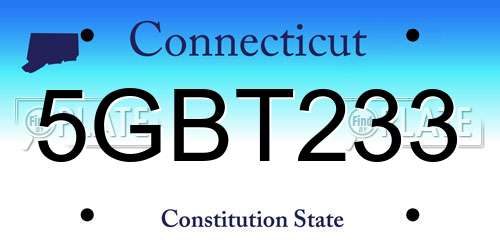 5GBT233 Connecticut License Plate