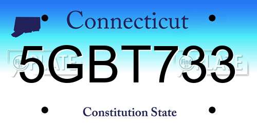 5GBT733 Connecticut License Plate