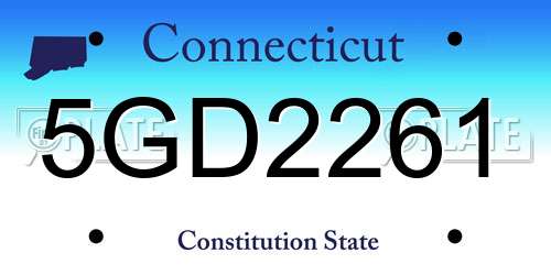 5GD2261 Connecticut License Plate