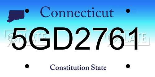 5GD2761 Connecticut License Plate