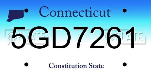5GD7261 Connecticut License Plate