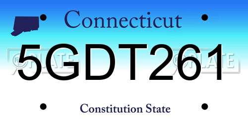 5GDT261 Connecticut License Plate