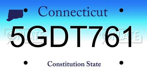 5GDT761 Connecticut License Plate