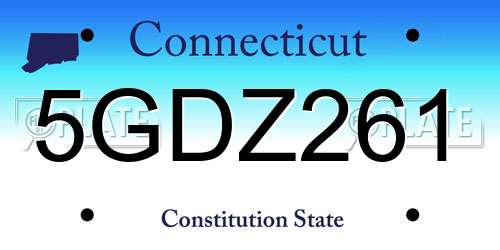 5GDZ261 Connecticut License Plate