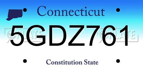 5GDZ761 Connecticut License Plate