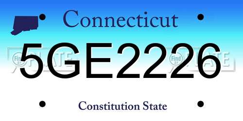 5GE2226 Connecticut License Plate