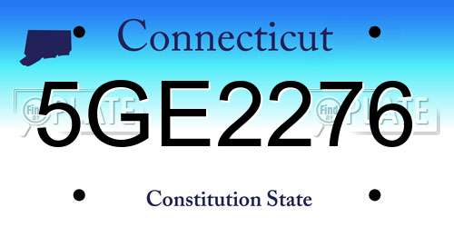 5GE2276 Connecticut License Plate