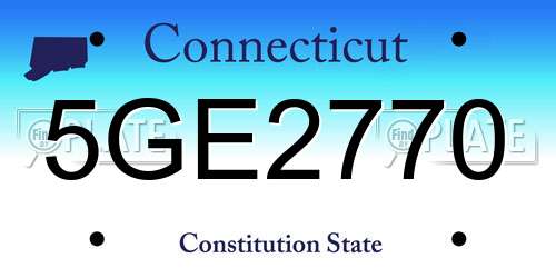 5GE2770 Connecticut License Plate